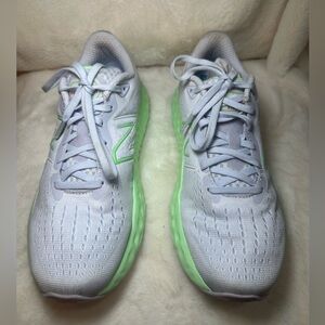 Women New Balance Light Gray and Mint Sneakers